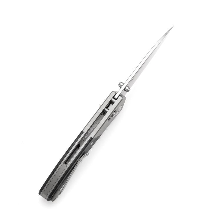 Kansept Dako - S35VN Stone Washed Blade - Titanium - Shred Carbon Fiber