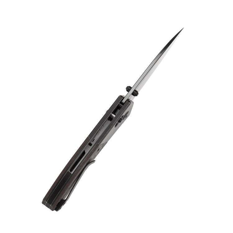 Kansept Dako - S35VN Mirror DLC Coated Blade - Blackwash Titanium - Purple Haze Fatcarbon
