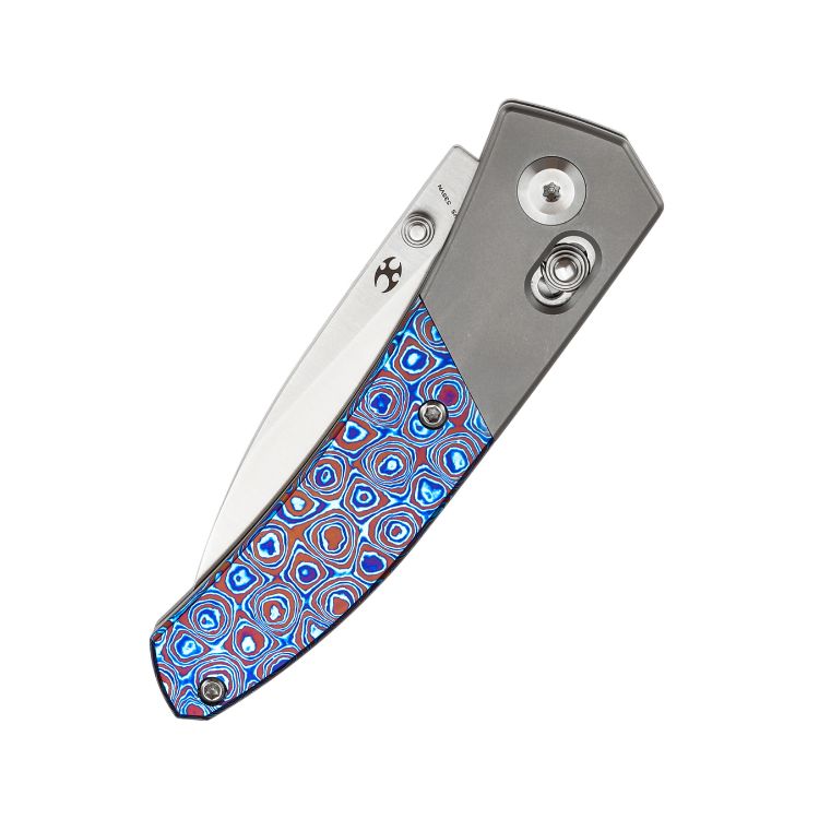 Kansept Dako - S35VN Satin Finish Blade - Titanium - Timascus