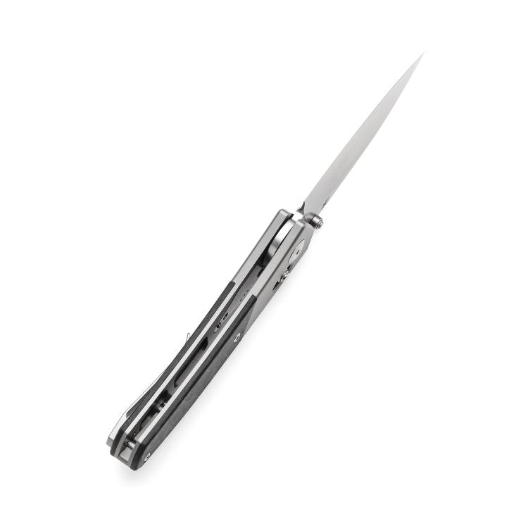 Kansept Dako - S35VN Stone Washed Blade - Titanium - Shred Carbon Fiber