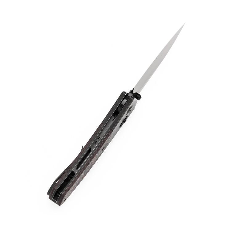 Kansept Dako - S35VN Mirror DLC Coated Blade - Blackwash Titanium - Purple Haze Fatcarbon