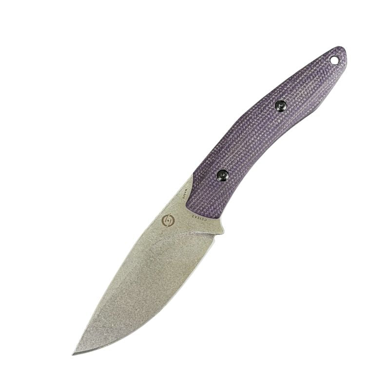 Apophis Fixed Blade - Purple Micarta - S35VN Stone Wash