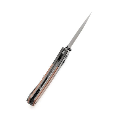 Kansept Dako - S35VN Blackwash Blade - Blackwash Titanium - Brown Micarta