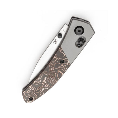 Kansept Dako - S35VN Stone Washed Blade - Titanium - Copper Carbon Fiber