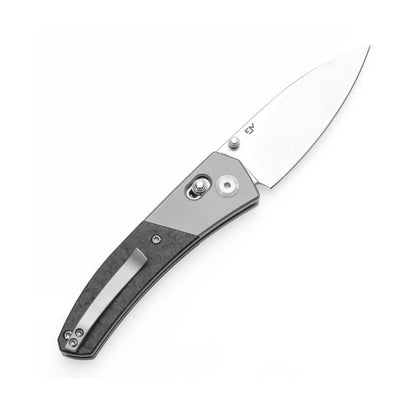 Kansept Dako - S35VN Stone Washed Blade - Titanium - Shred Carbon Fiber