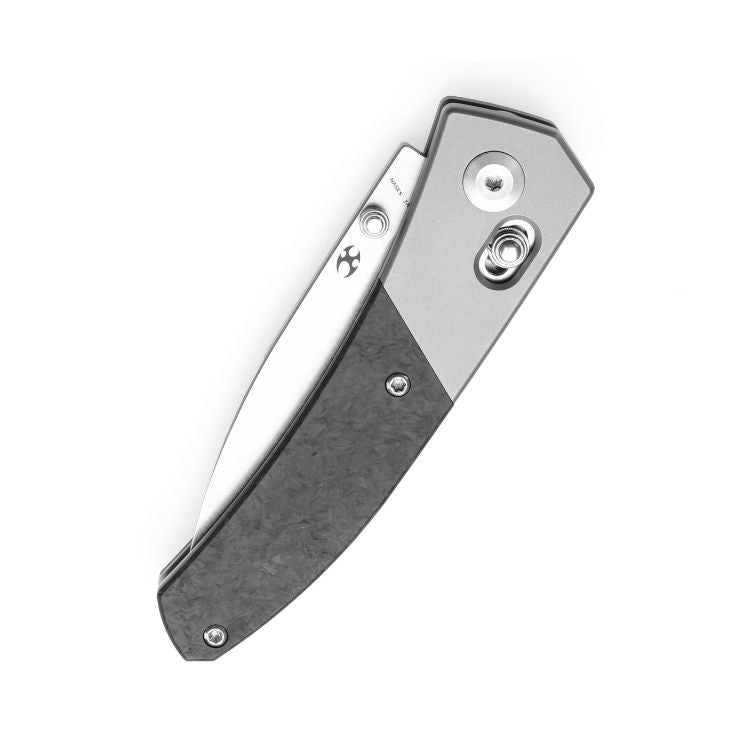 Kansept Dako - S35VN Stone Washed Blade - Titanium - Shred Carbon Fiber