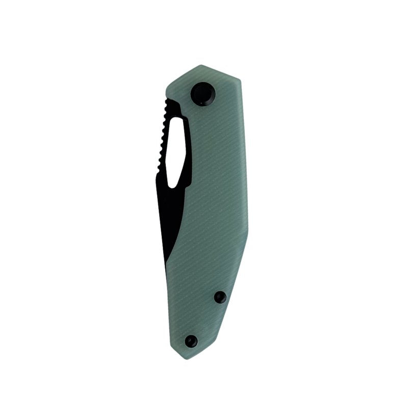Large Callisto Pocket Knife - Jade G10 - CPM-20CV Black Stone Wash