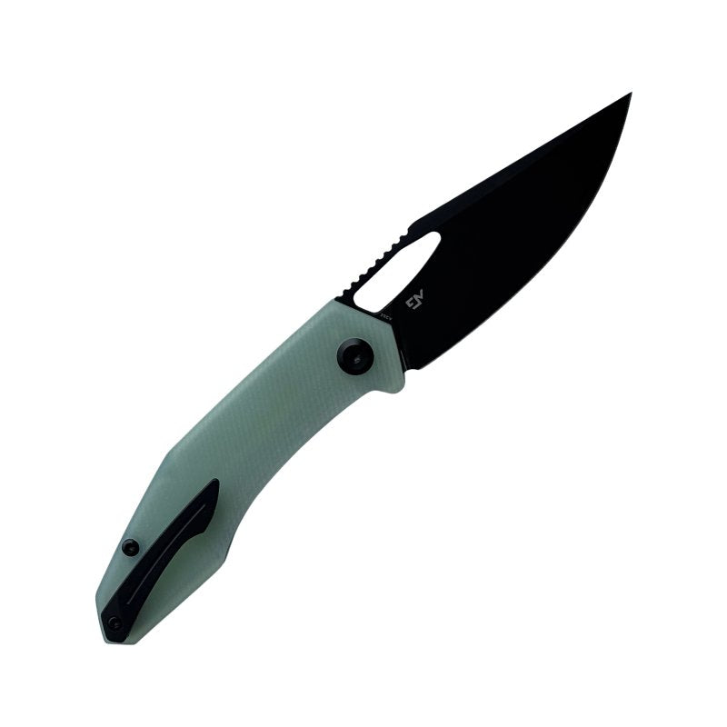 Large Callisto Pocket Knife - Jade G10 - CPM-20CV Black Stone Wash