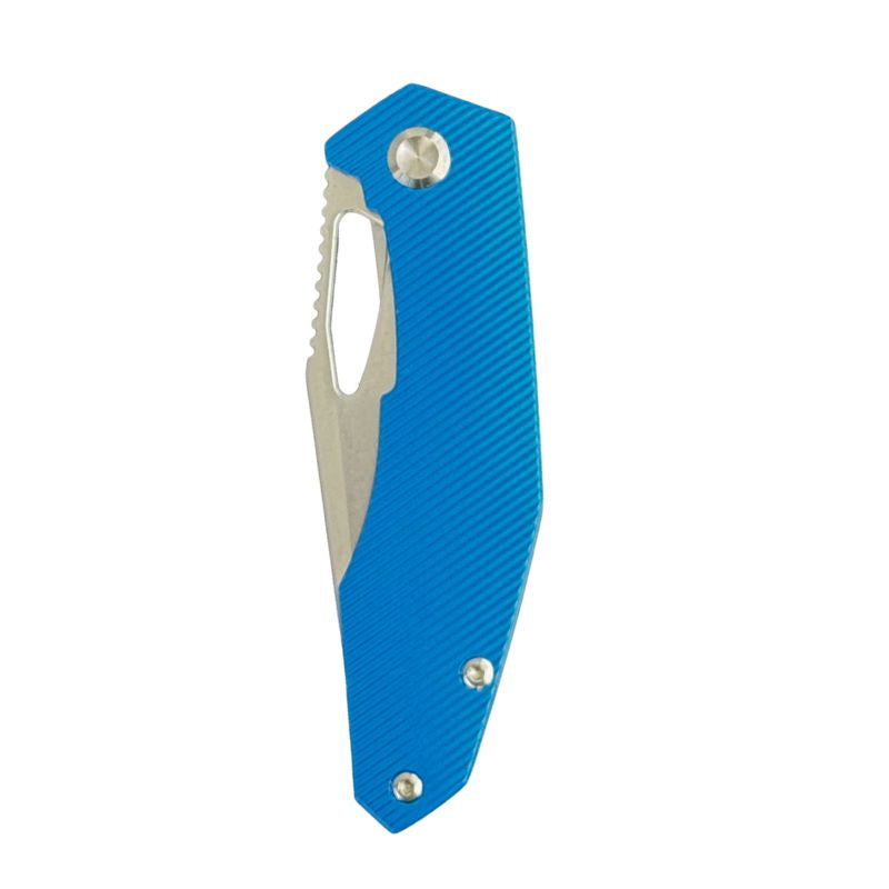 Large Callisto Pocket Knife - Blue Aluminum - CPM-20CV Stone Wash