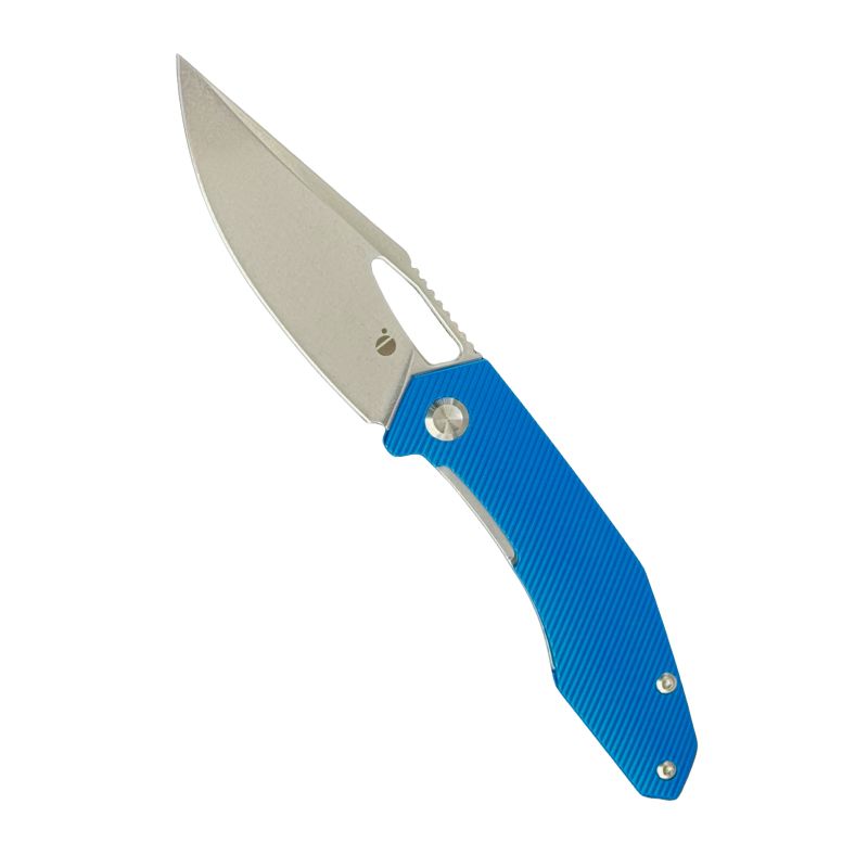 Large Callisto Pocket Knife - Blue Aluminum - CPM-20CV Stone Wash