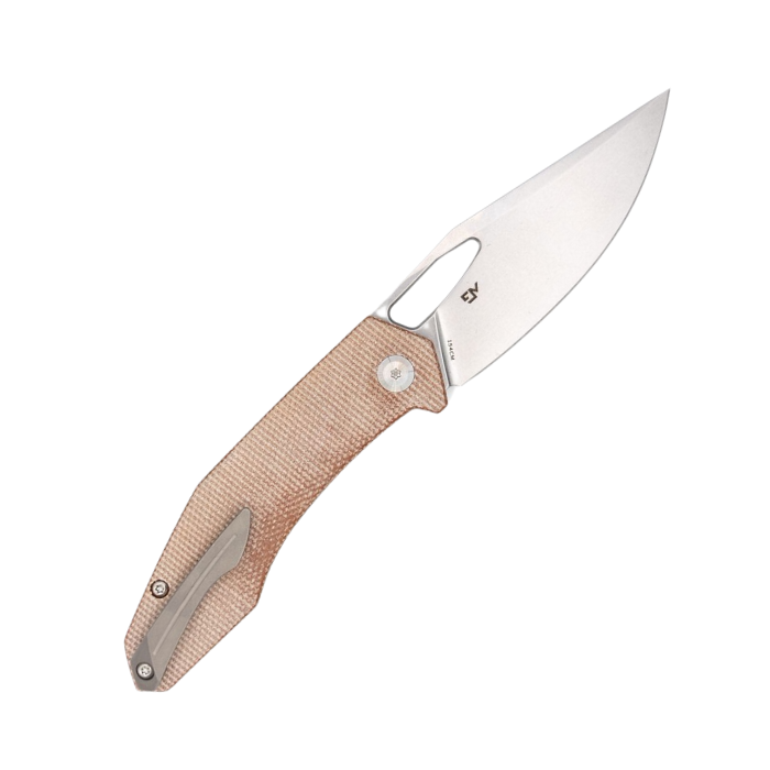 Pocket Knife - Orbital Callisto in Brown Micarta - Eddy Martinez Design