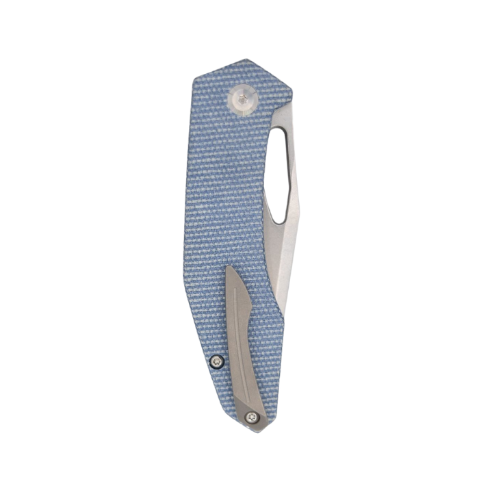 Orbital Knives Callisto in Blue Micarta - Closed - Lock Side - Pocket Knives for EDC - Everyday Carry
