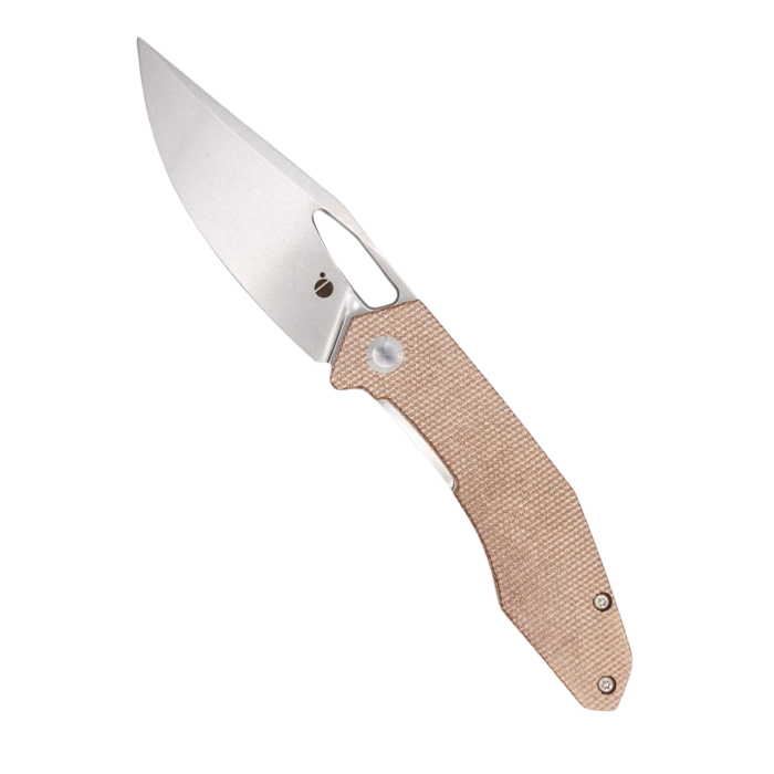 Everyday Carry Pocket Knife - Orbital Knives Callisto - 154CM, Brown Micarta, TI Clip